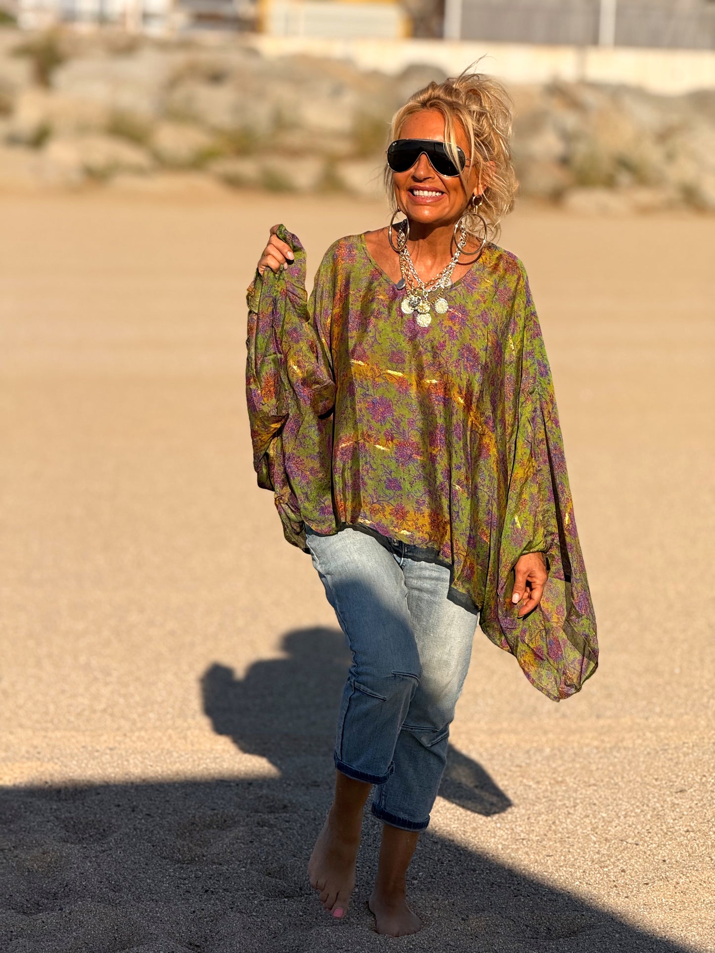 BLUSA-CAPA ESTAMPADO CREPE DE SEDA INDY MULTICOLOR