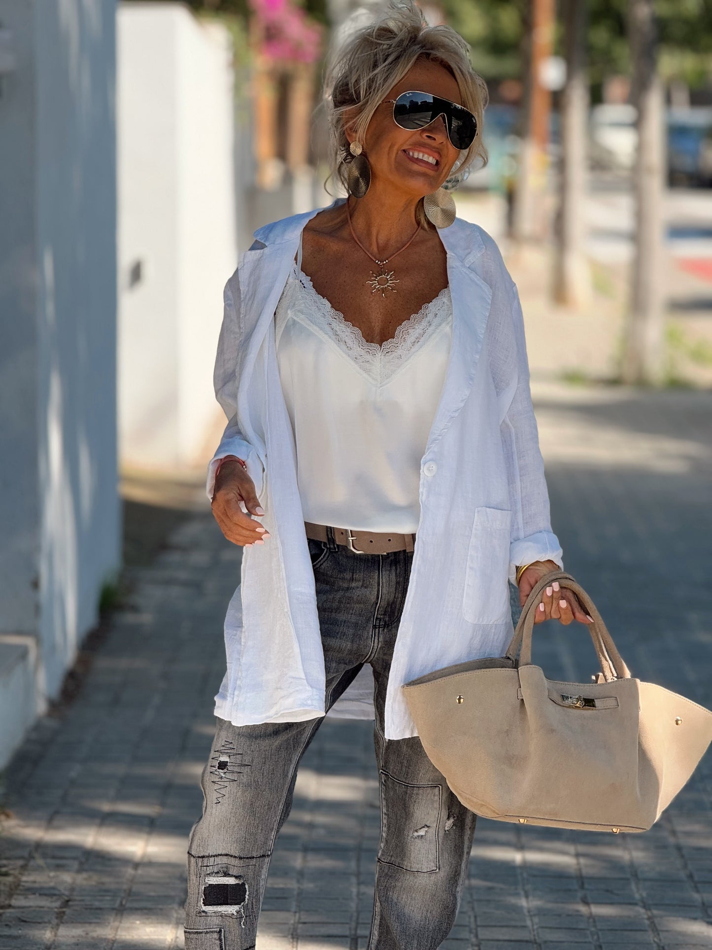 CHAQUETA LINO CHARLY BLANCO