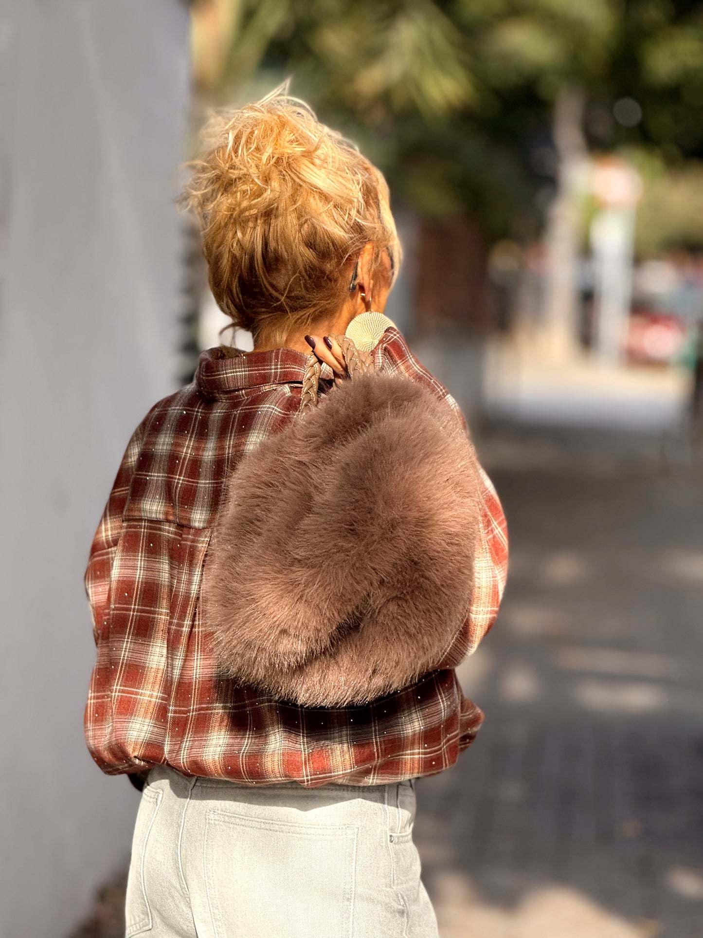 CAMISA OVERSIZE CUADROS MARRÓN