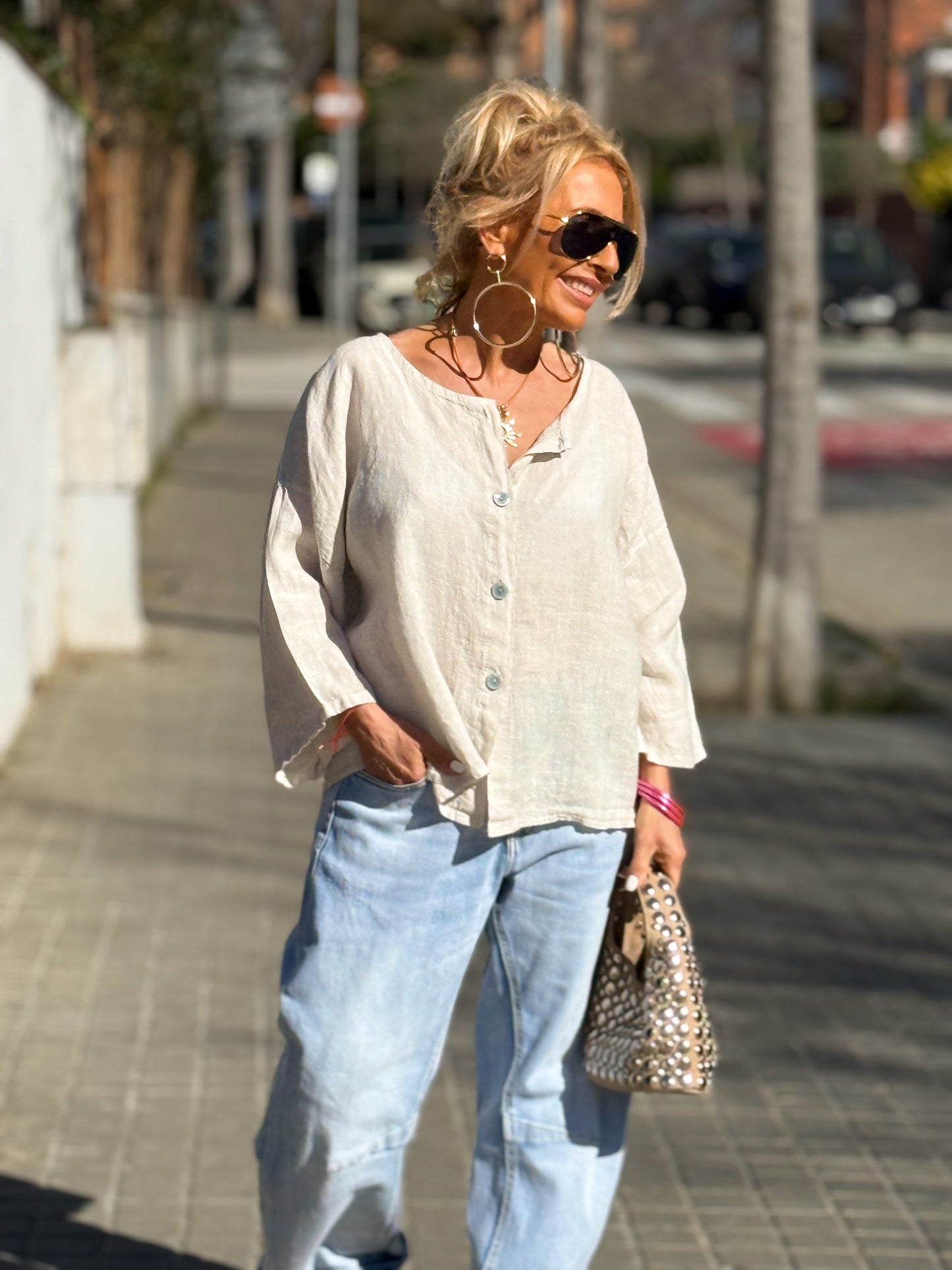 BLUSA DE LINO FABIO MULTICOLOR