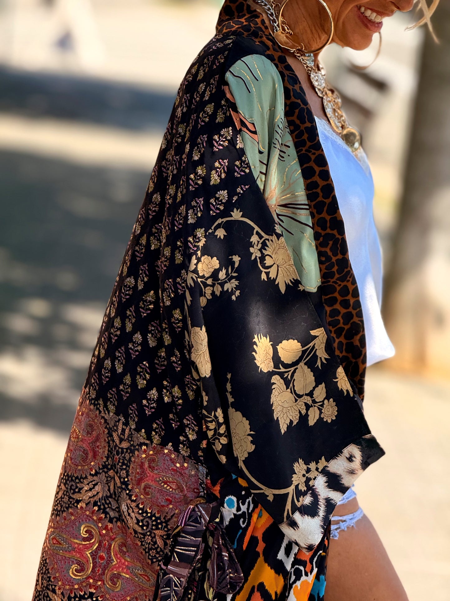 KIMONO ESTAMPADO MANGA 3/4 MULTICOLOR