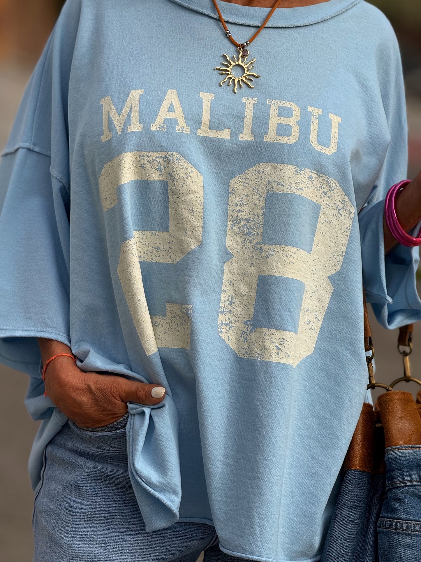 CAMISETA SUPER OVERSIZE DESGASTADA MALIBU MULTICOLOR