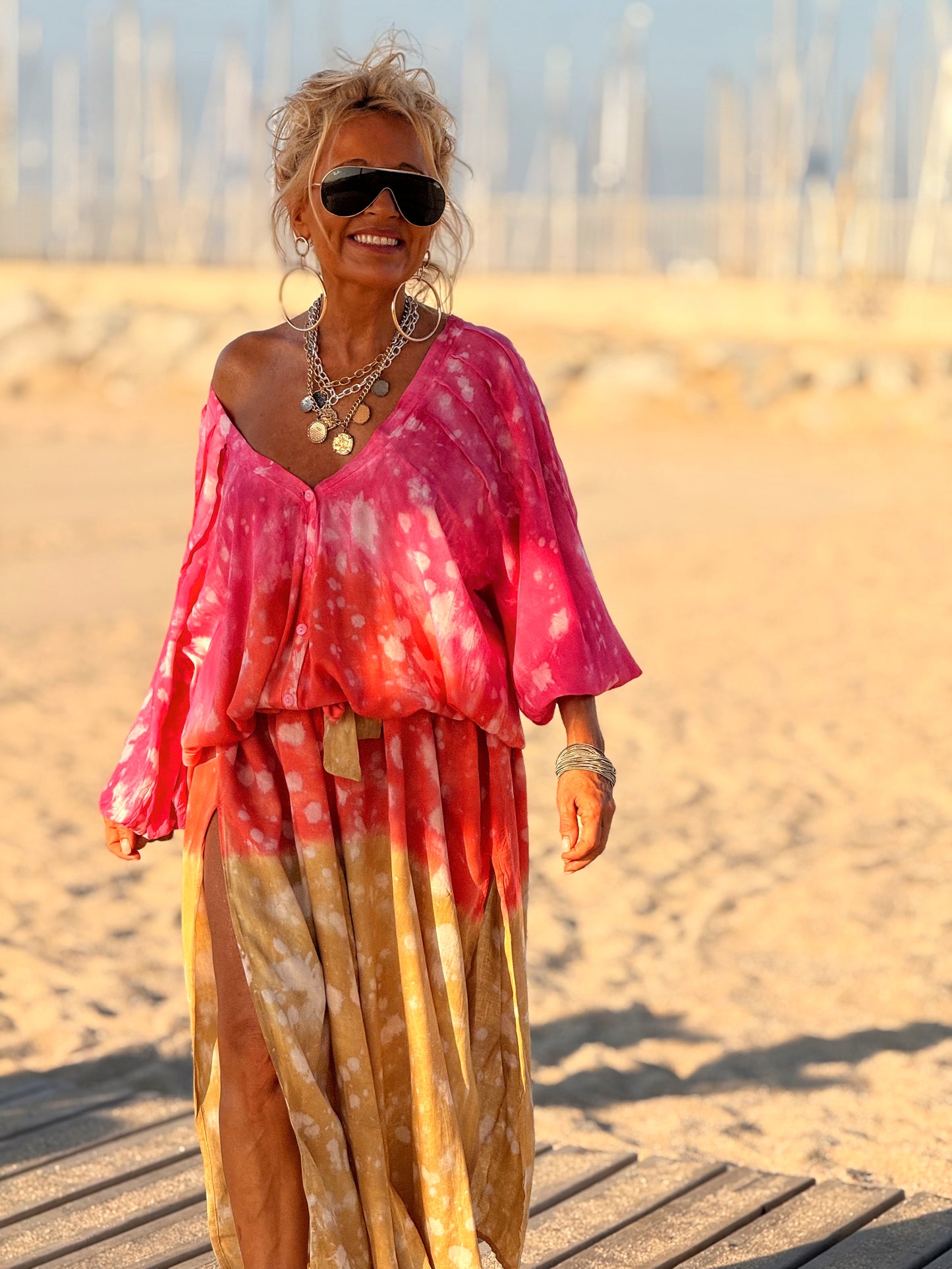 VESTIDO KAFTAN SUPER OVERSIZE MULTICOLOR