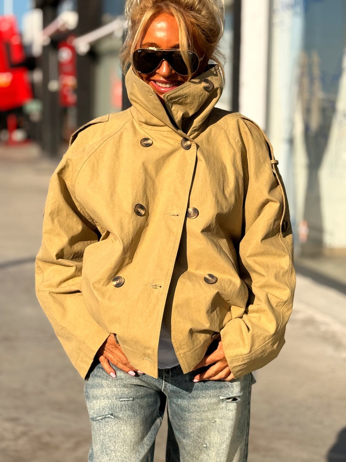 CHAQUETA FORRADA BEIGE
