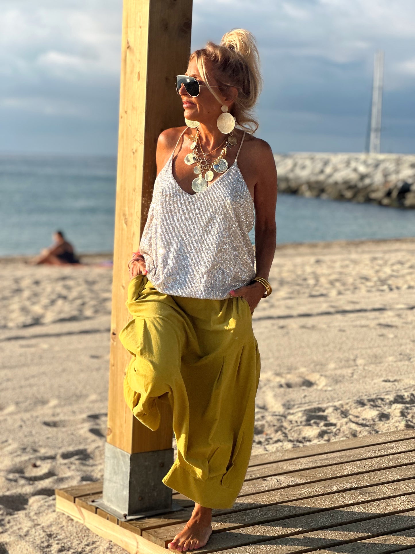 PANTALONES PANA CROPPED BAGGY OVERSIZE MULTICOLOR