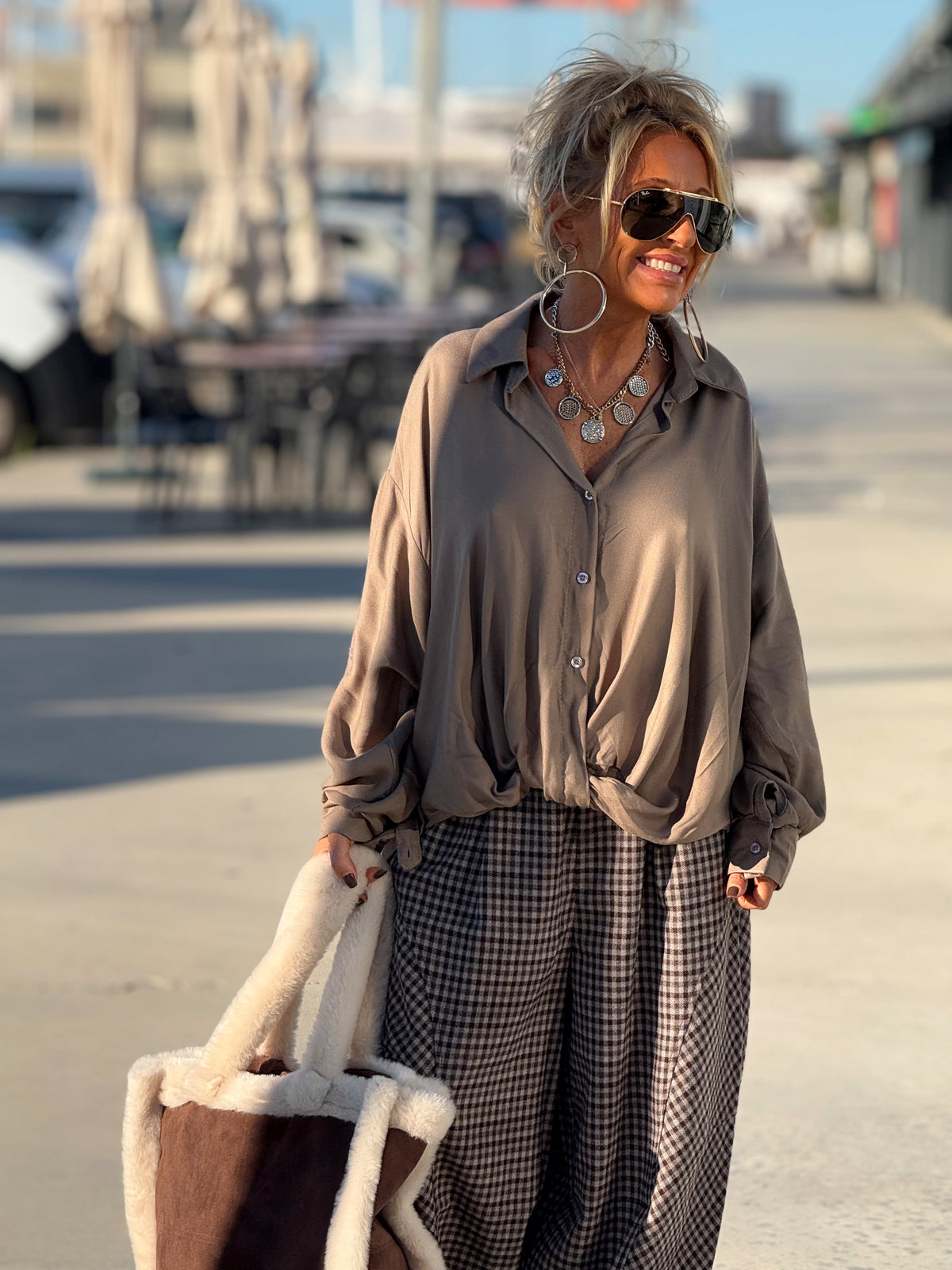 CAMISA OVERSIZE ARIANA MULTICOLOR
