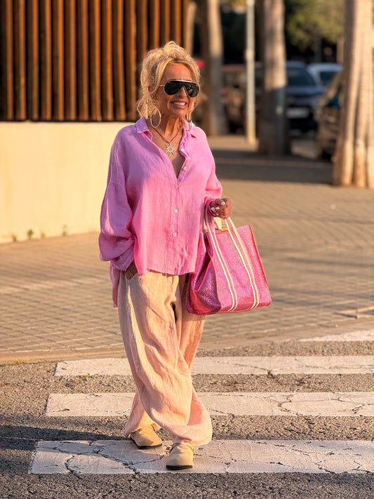 CAMISA OVERSIZE LINO LEA MULTICOLOR