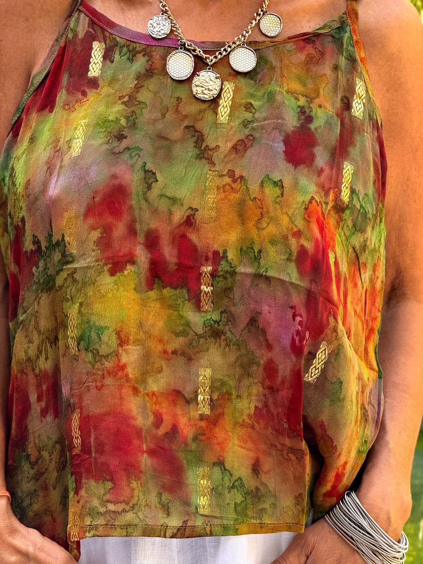 TOP TIRANTES CREPE SEDA INDY MULTICOLOR