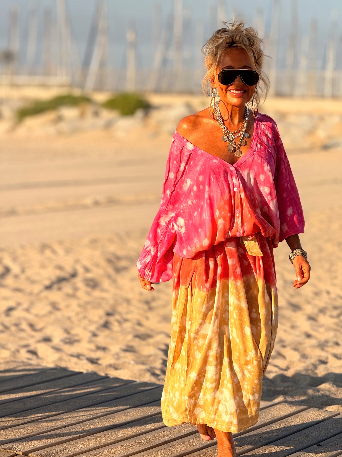 VESTIDO KAFTAN SUPER OVERSIZE MULTICOLOR