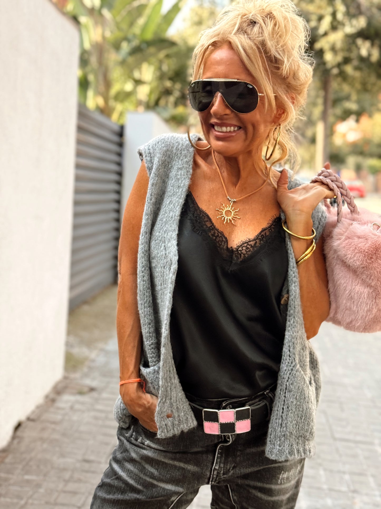 CHALECO DE PUNTO BENEDICTA MULTICOLOR