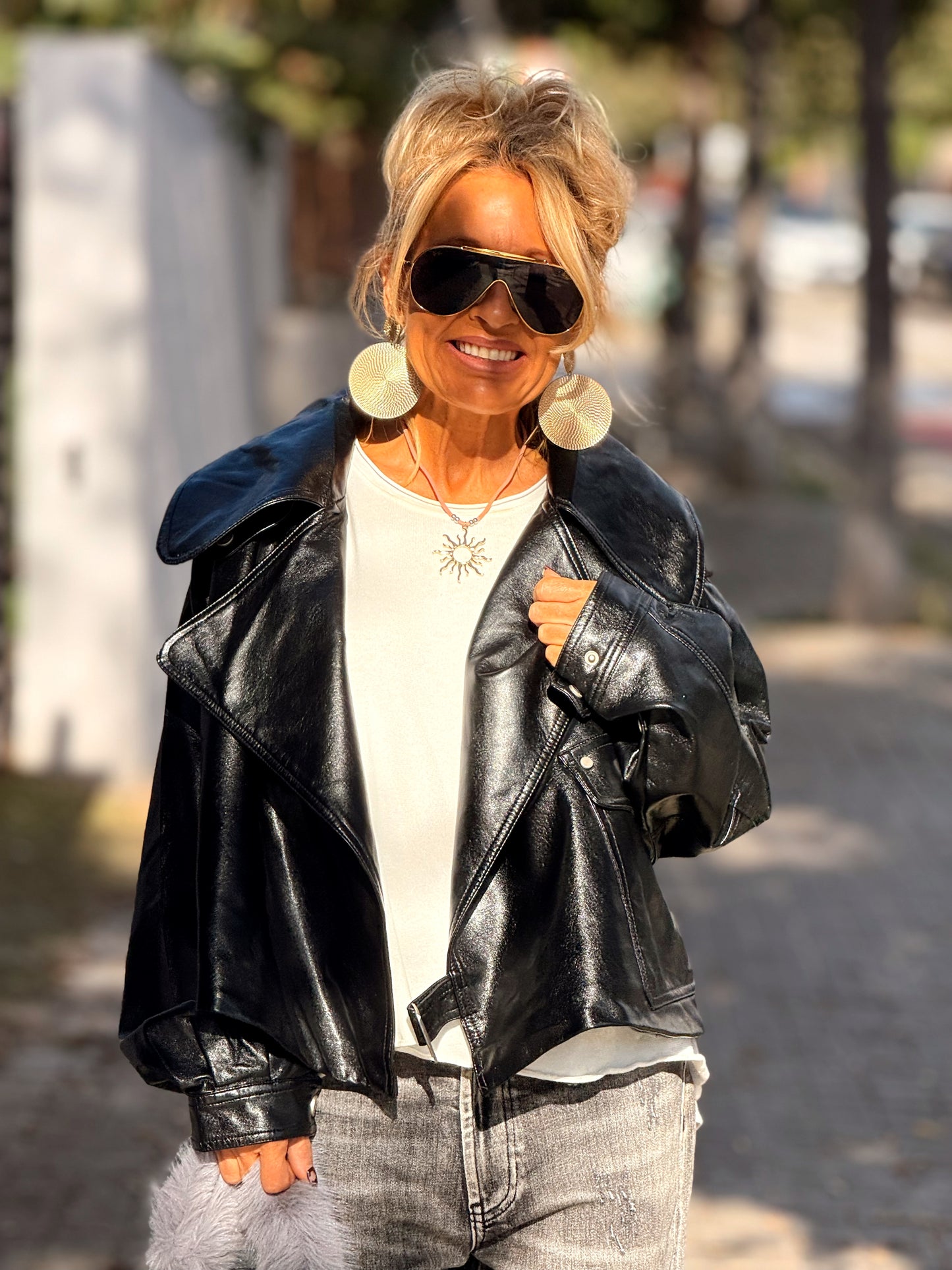 CAZADORA POLIPIEL NEGRO