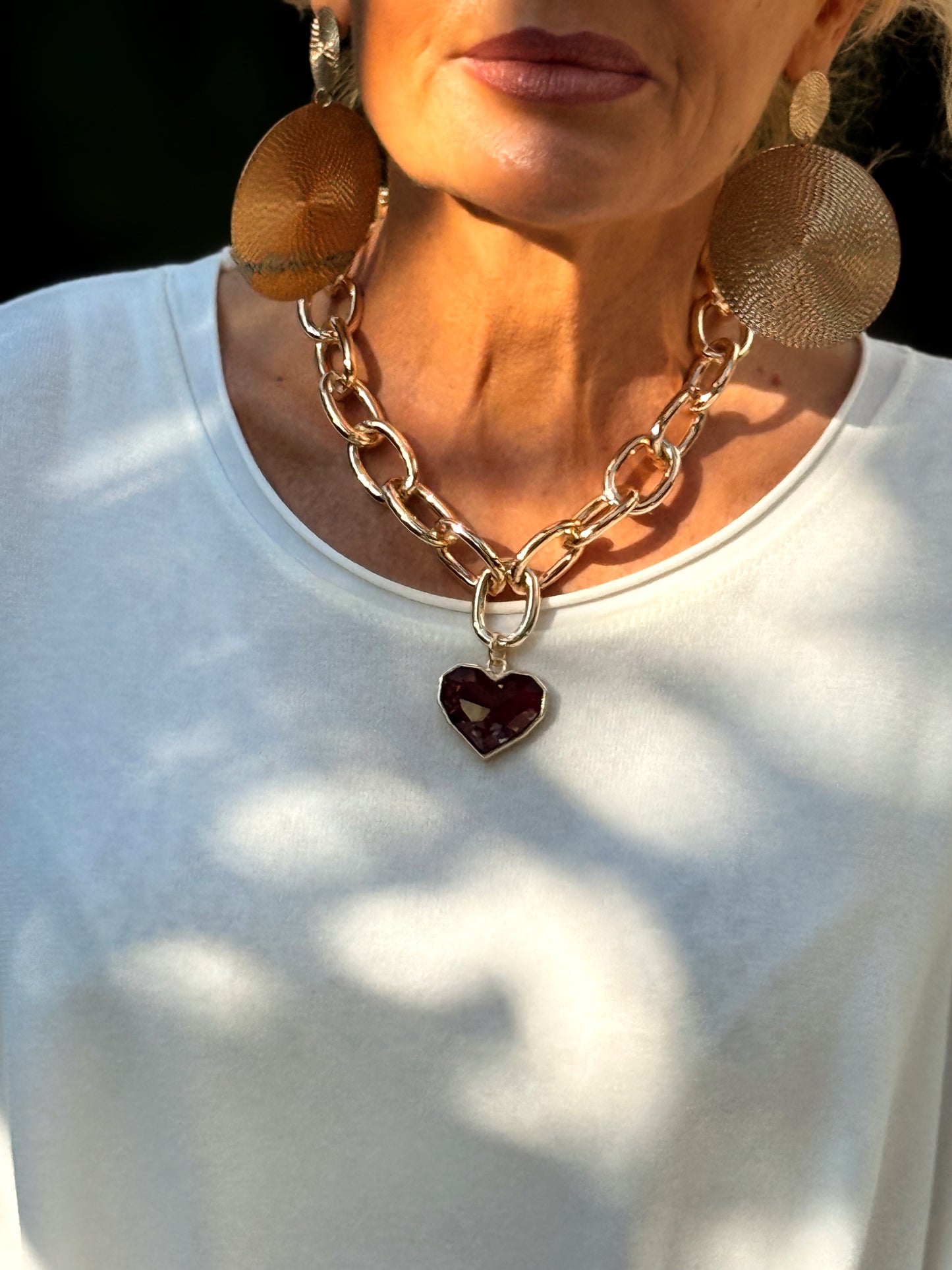 CADENA CON CORAZON MULTICOLOR