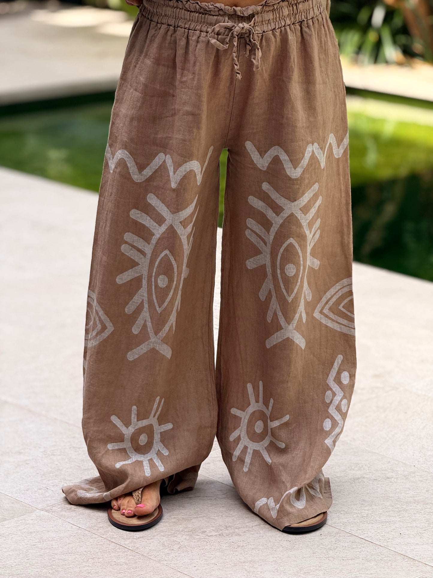 PANTALON LINO ÉTNICO MULTICOLOR