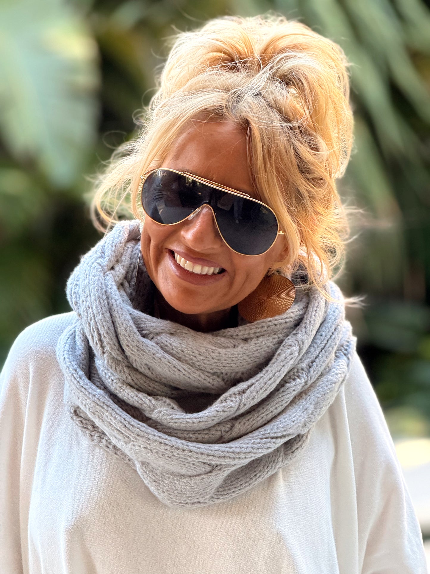 BUFANDA CUELLO DE PUNTO TRENZADO  MULTICOLOR