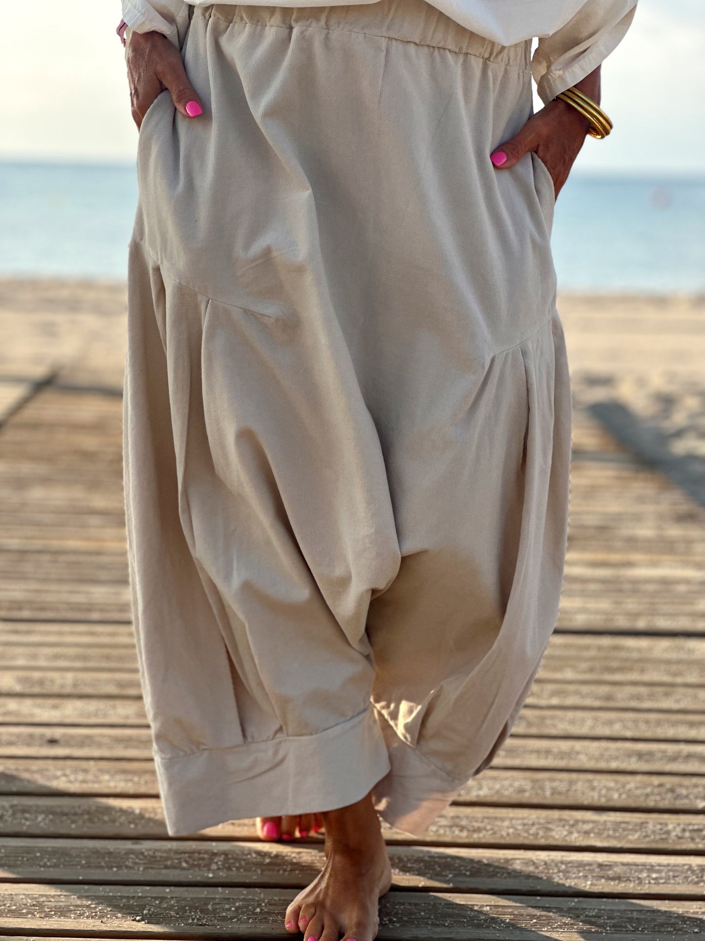 PANTALONES PANA CROPPED BAGGY OVERSIZE MULTICOLOR