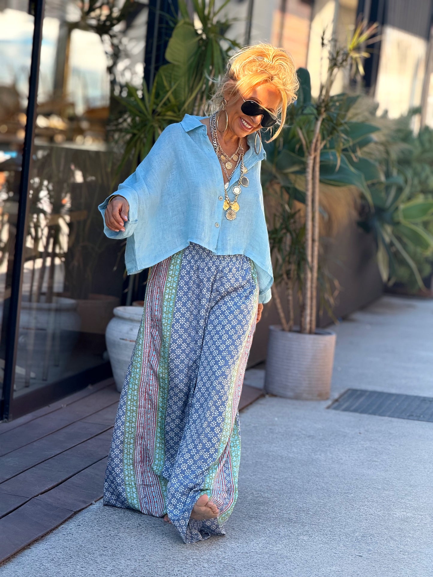 PANTALON HIPPIE CHIC ESTAMPADO MULTICOLOR