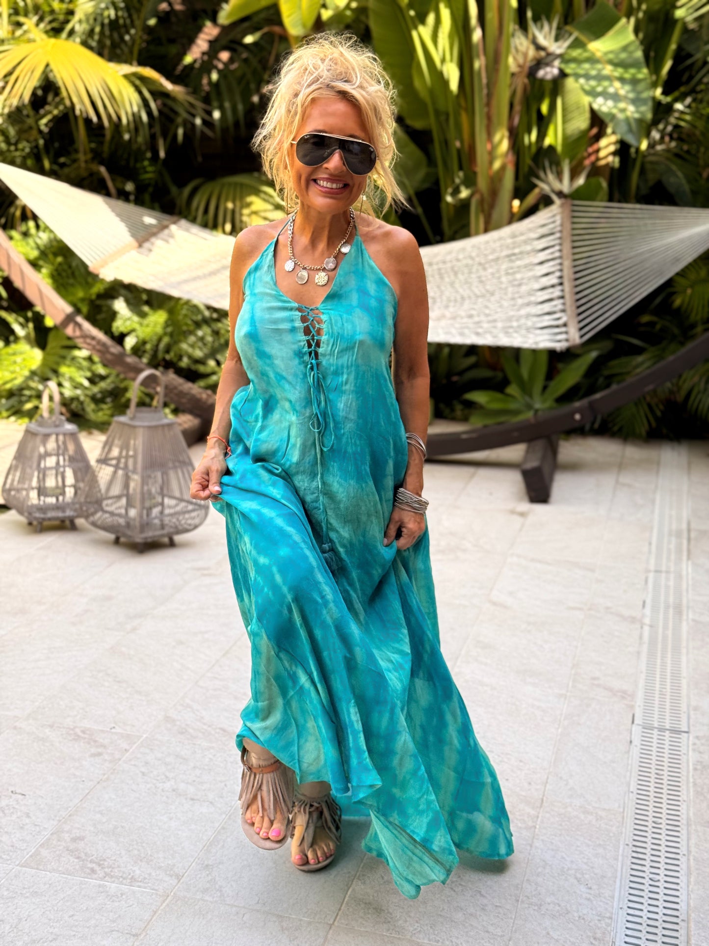VESTIDO CREPE SEDA INDY MULTICOLOR
