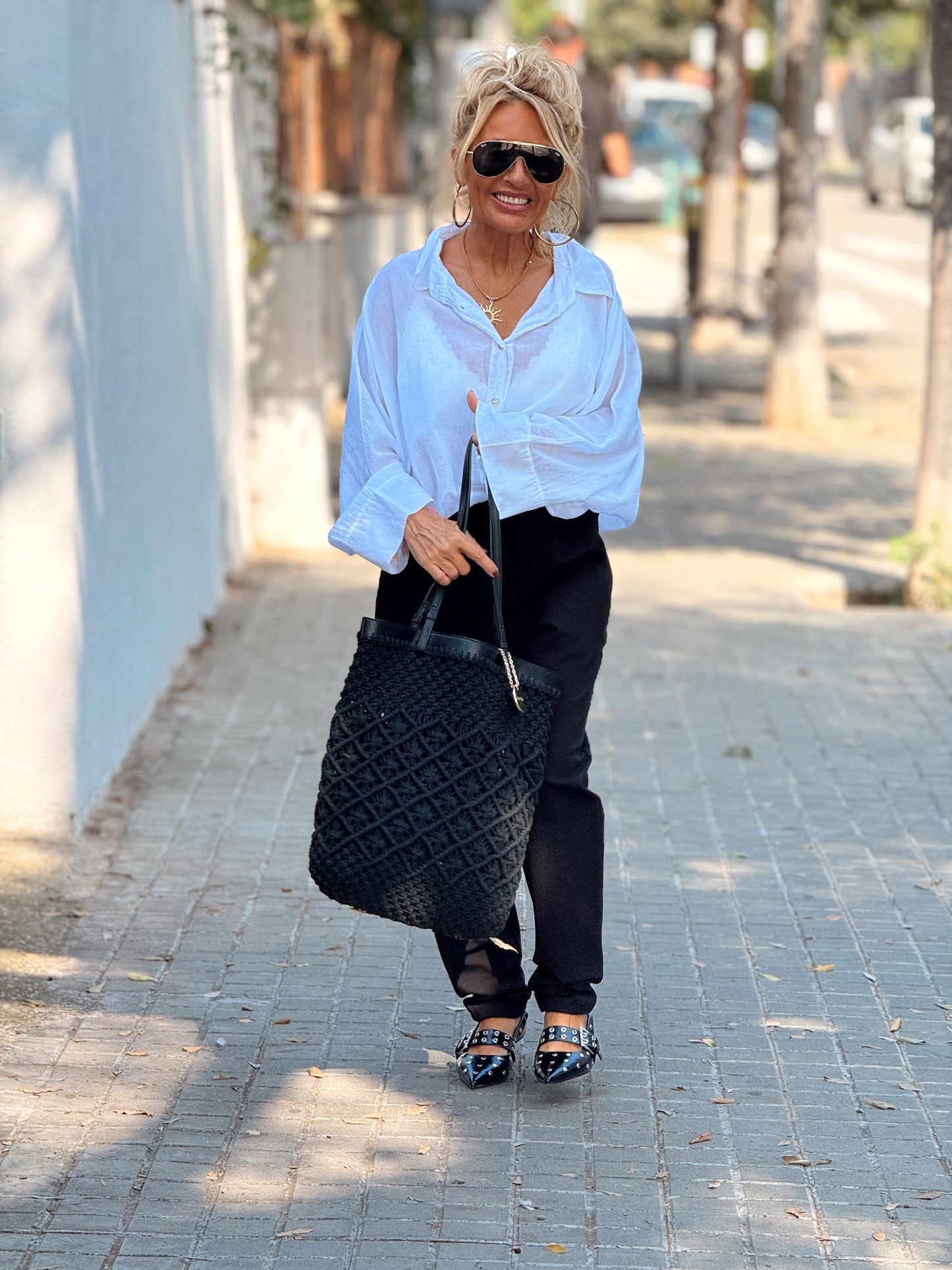 PANTALON CON CORDON BENJAMIN NEGRO