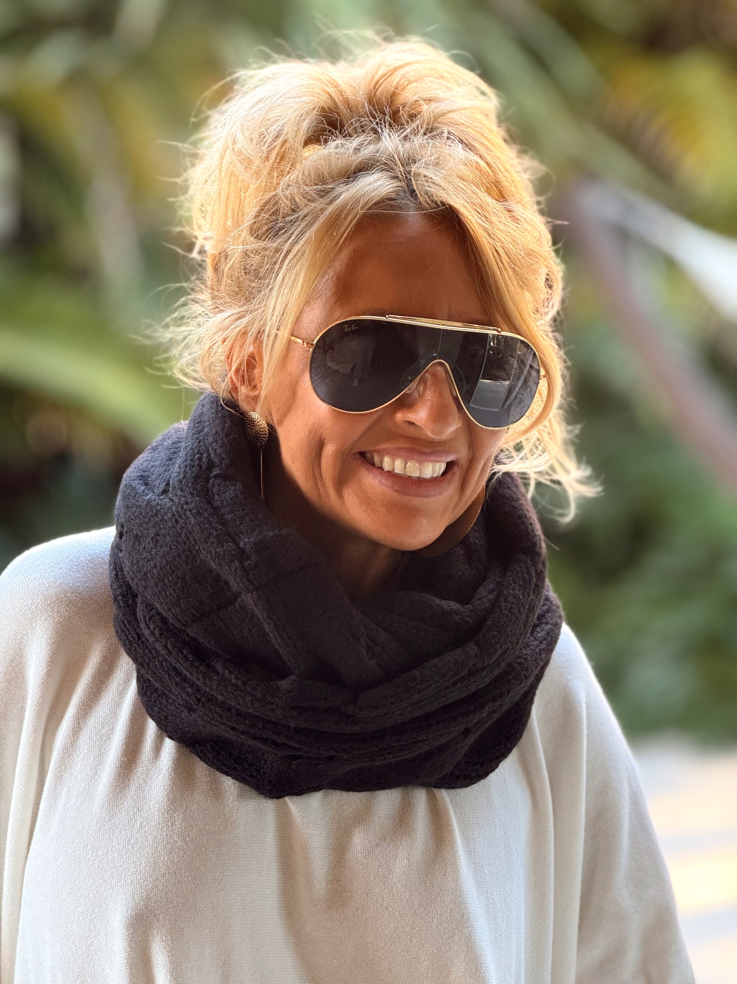 BUFANDA CUELLO DE PUNTO TRENZADO  MULTICOLOR