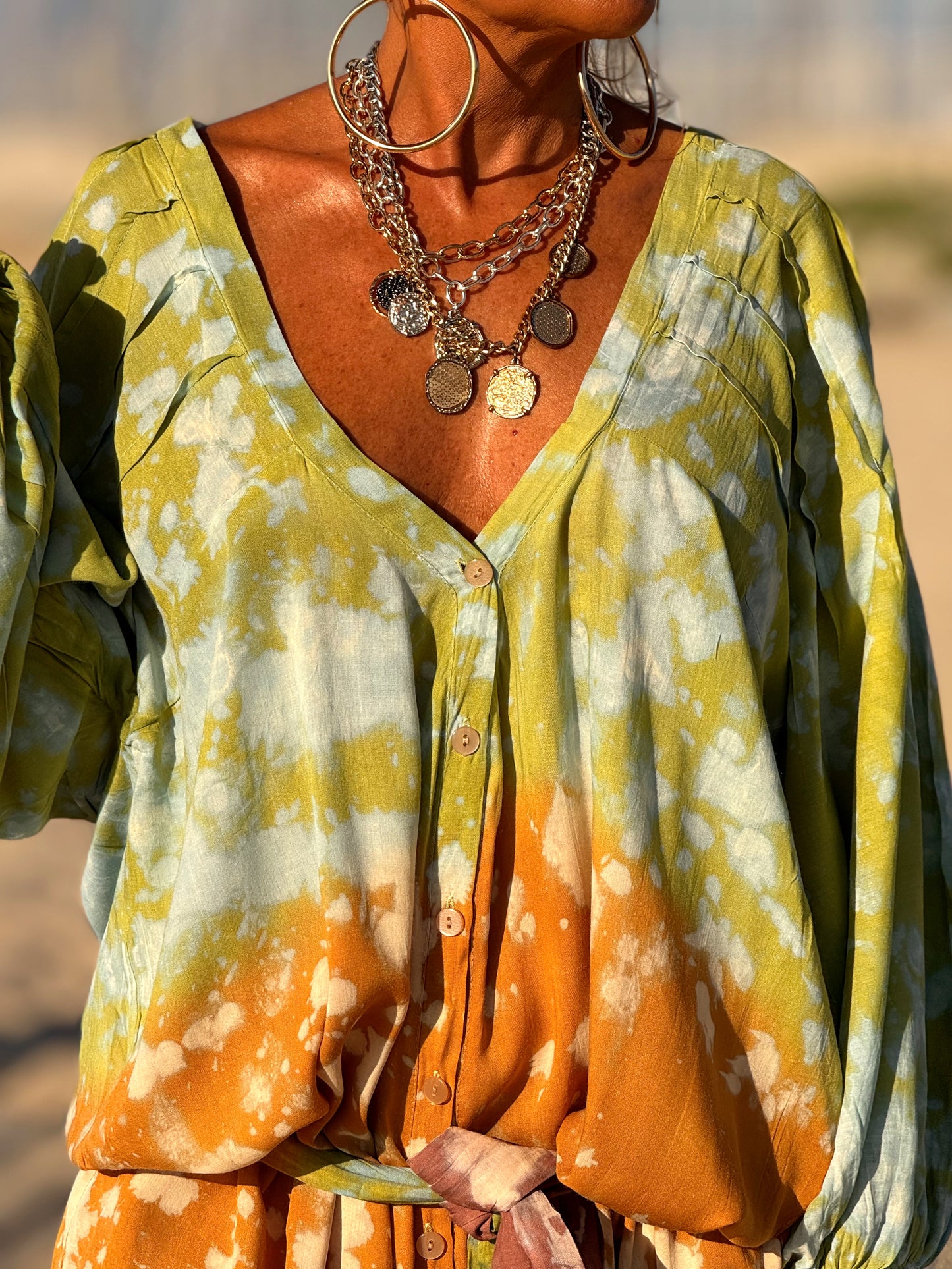 VESTIDO KAFTAN SUPER OVERSIZE MULTICOLOR