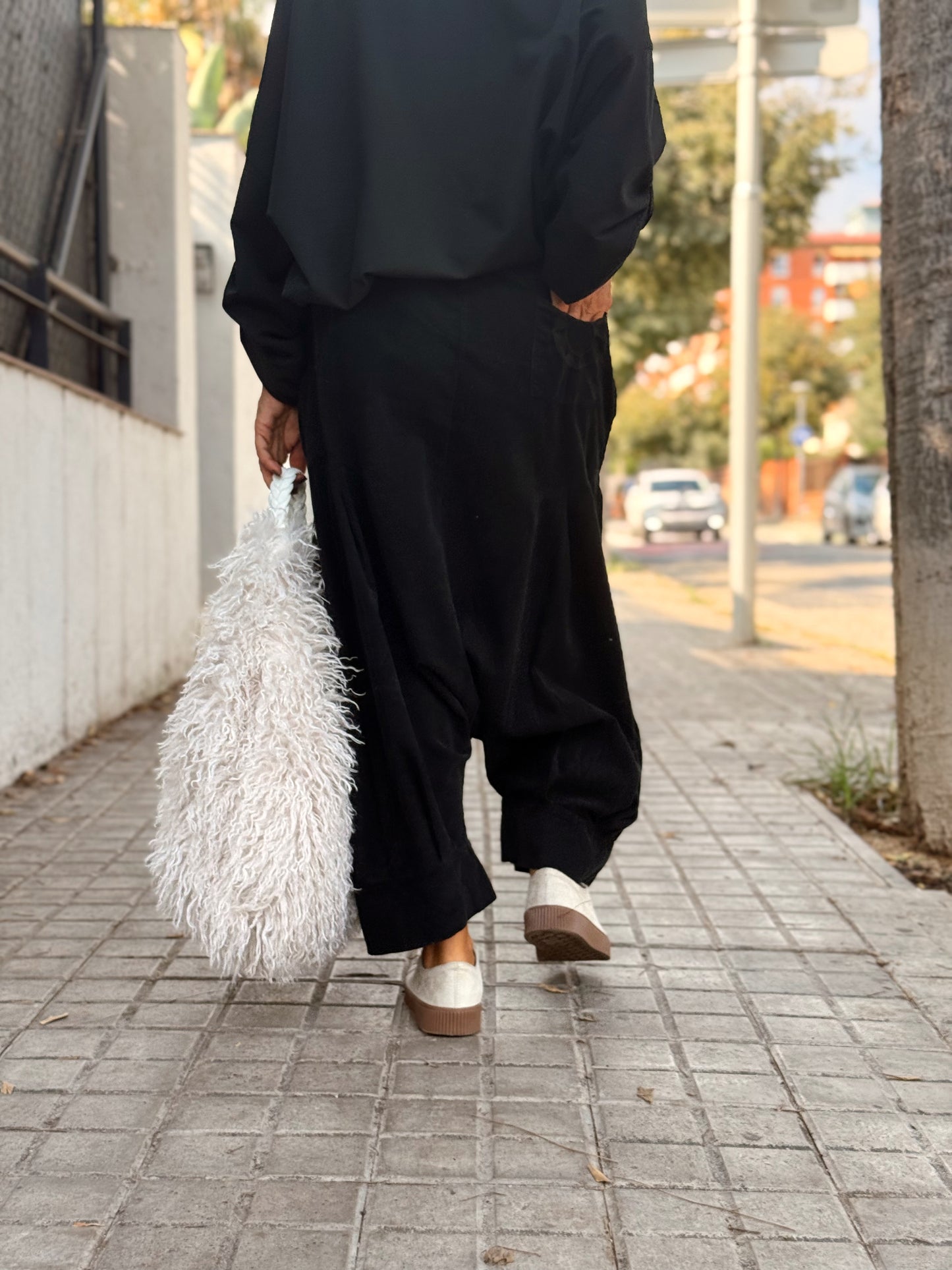 PANTALONES PANA CROPPED BAGGY OVERSIZE MULTICOLOR