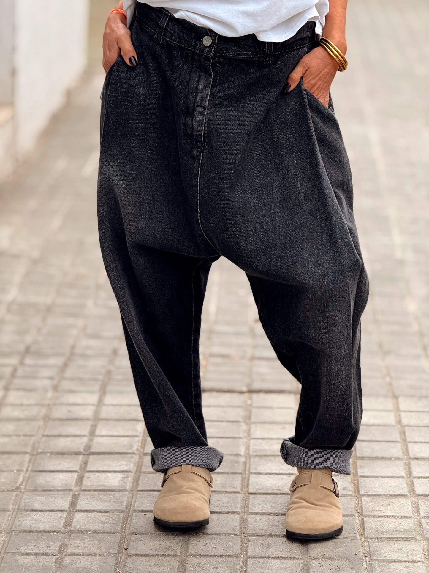 JEANS VAQUEROS BAGGY OVERSIZETHOMAS GRIS OSCURO