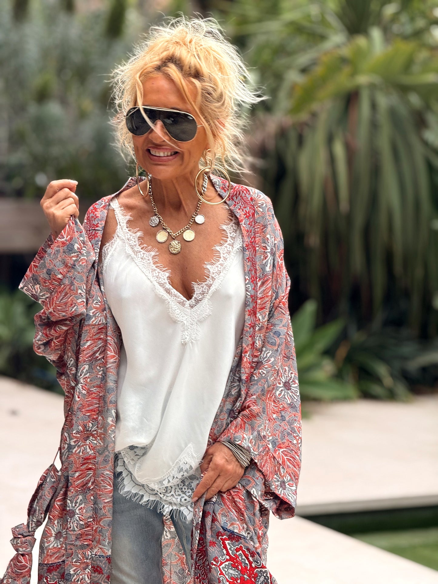 KIMONO ESTAMPADO MANGA 3/4 MULTICOLOR