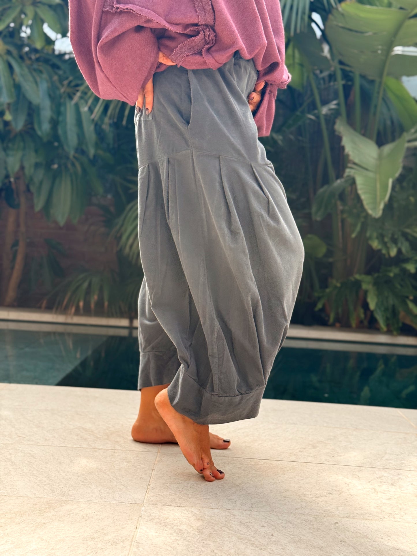 PANTALONES PANA CROPPED BAGGY OVERSIZE MULTICOLOR