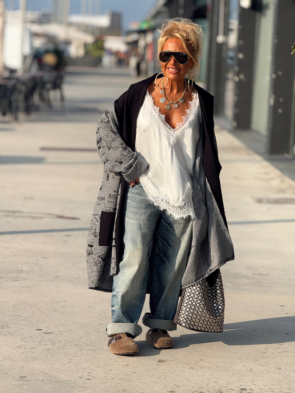 ABRIGO OVERSIZE RITA GRIS
