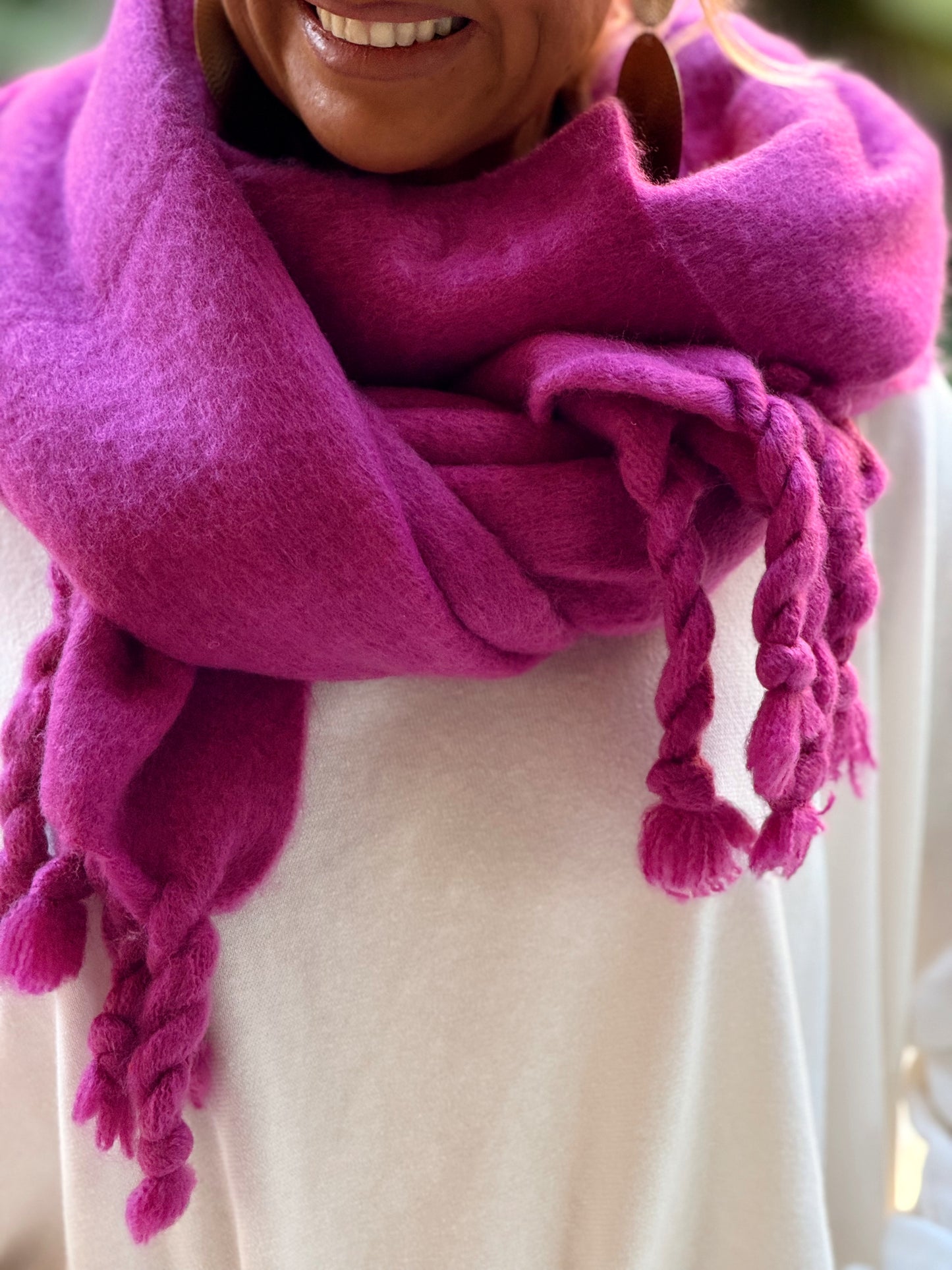 BUFANDA LEA FUCSIA
