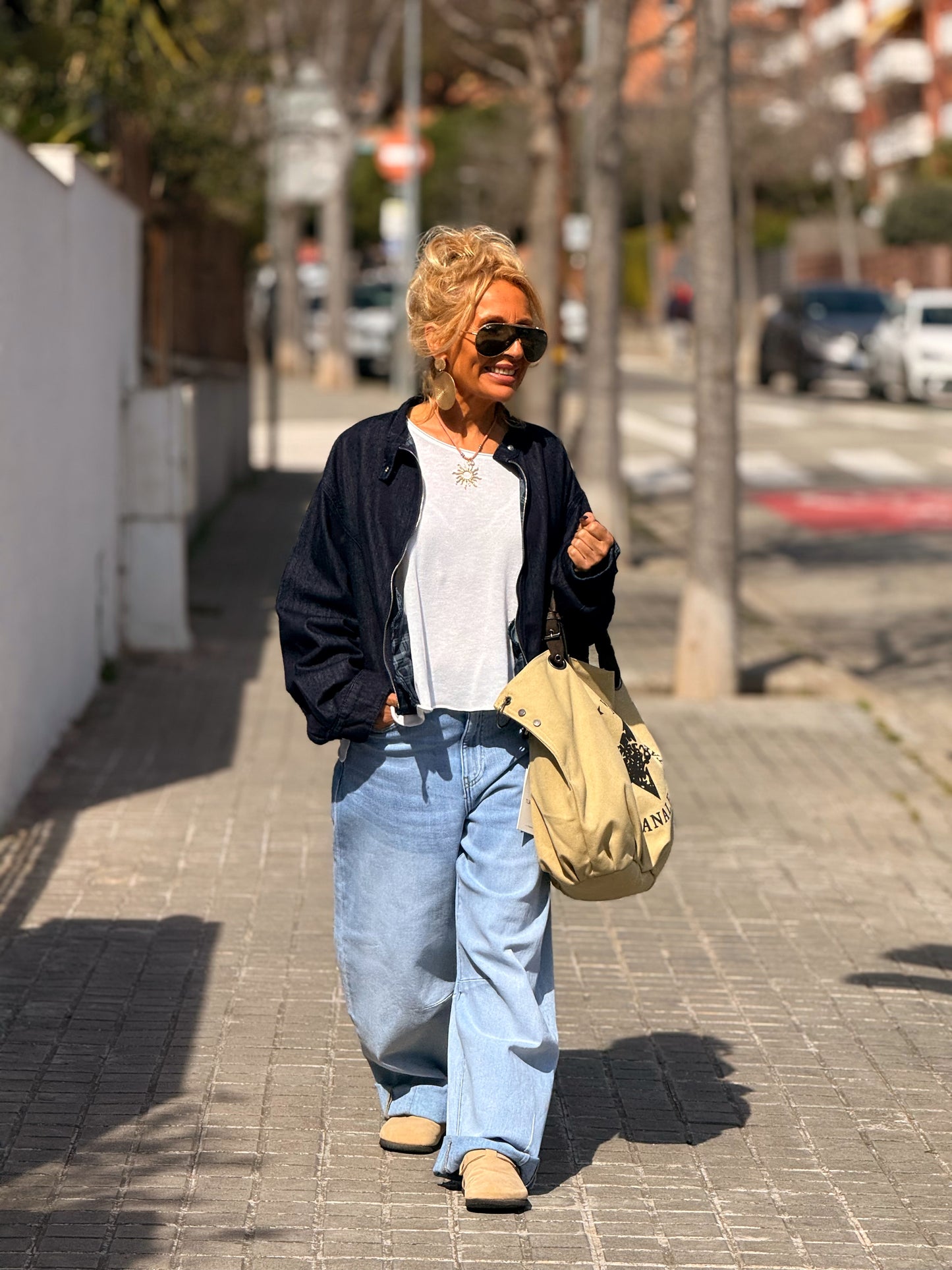 CHAQUETA CORTA CON FORRO CUADRADOS TEJANO