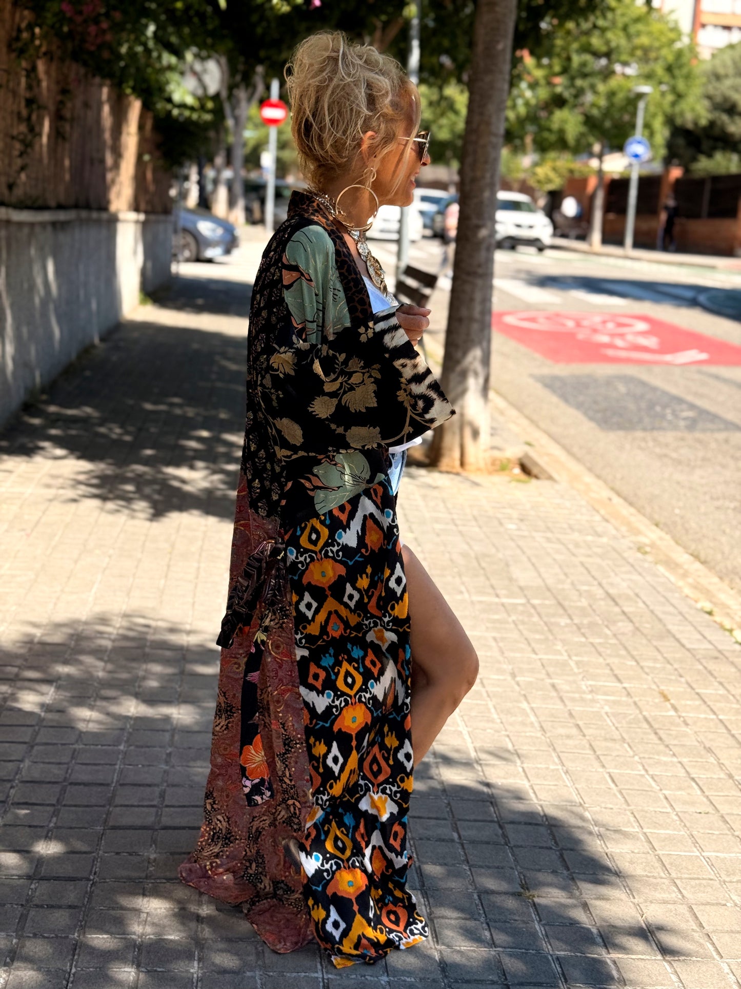 KIMONO ESTAMPADO MANGA 3/4 MULTICOLOR