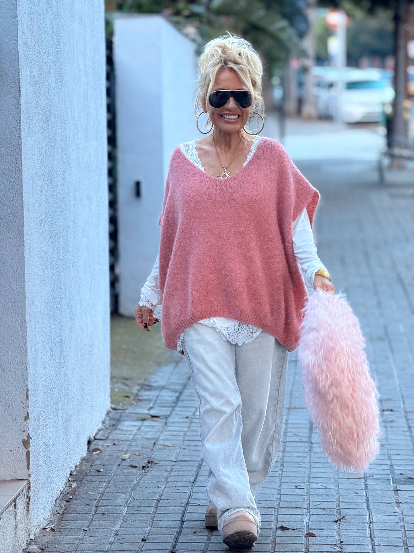 JERSEY-CHALECO DE PUNTO SUPER OVERSIZE LUANA MULTICOLOR