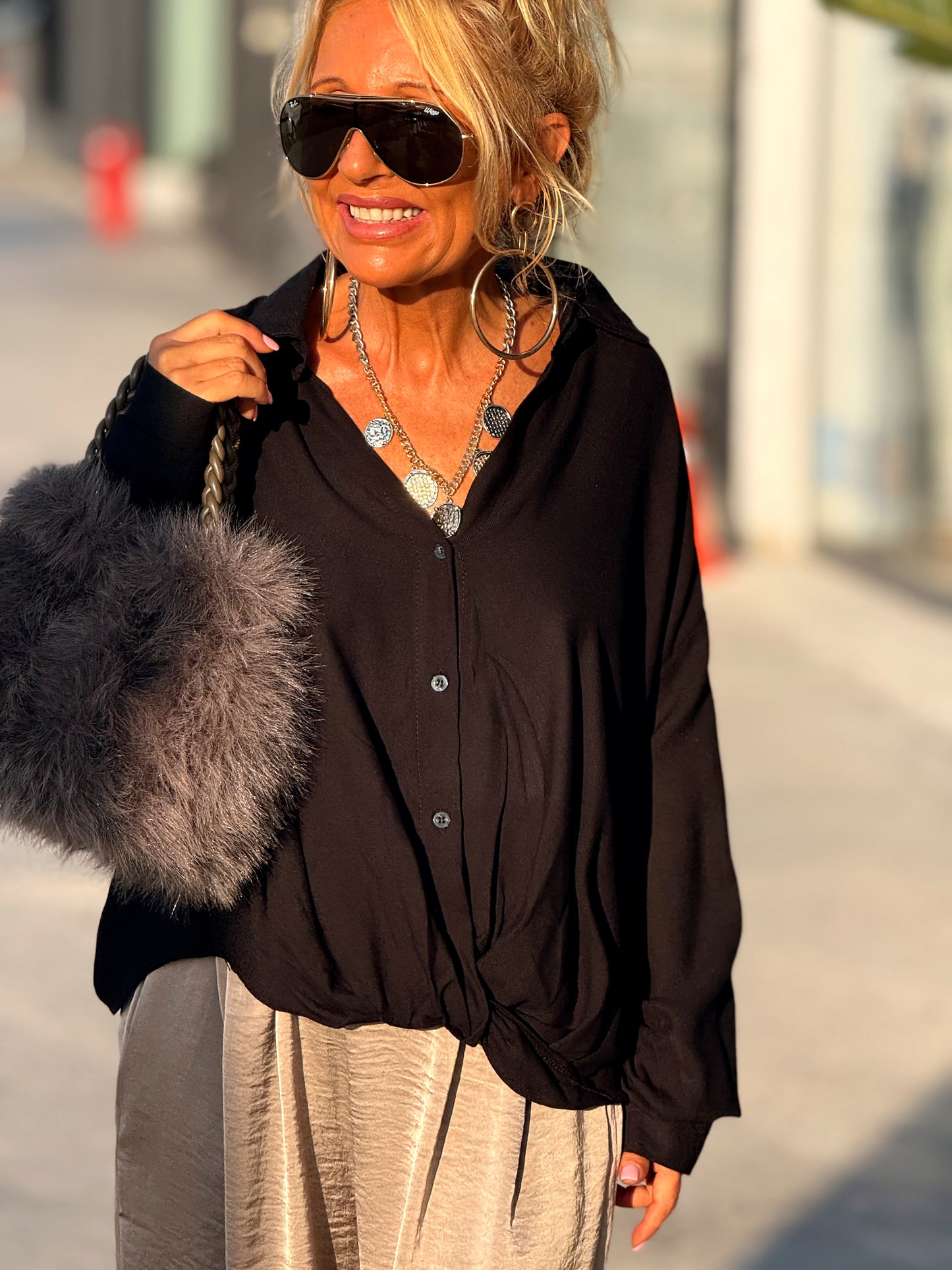 CAMISA OVERSIZE ARIANA MULTICOLOR