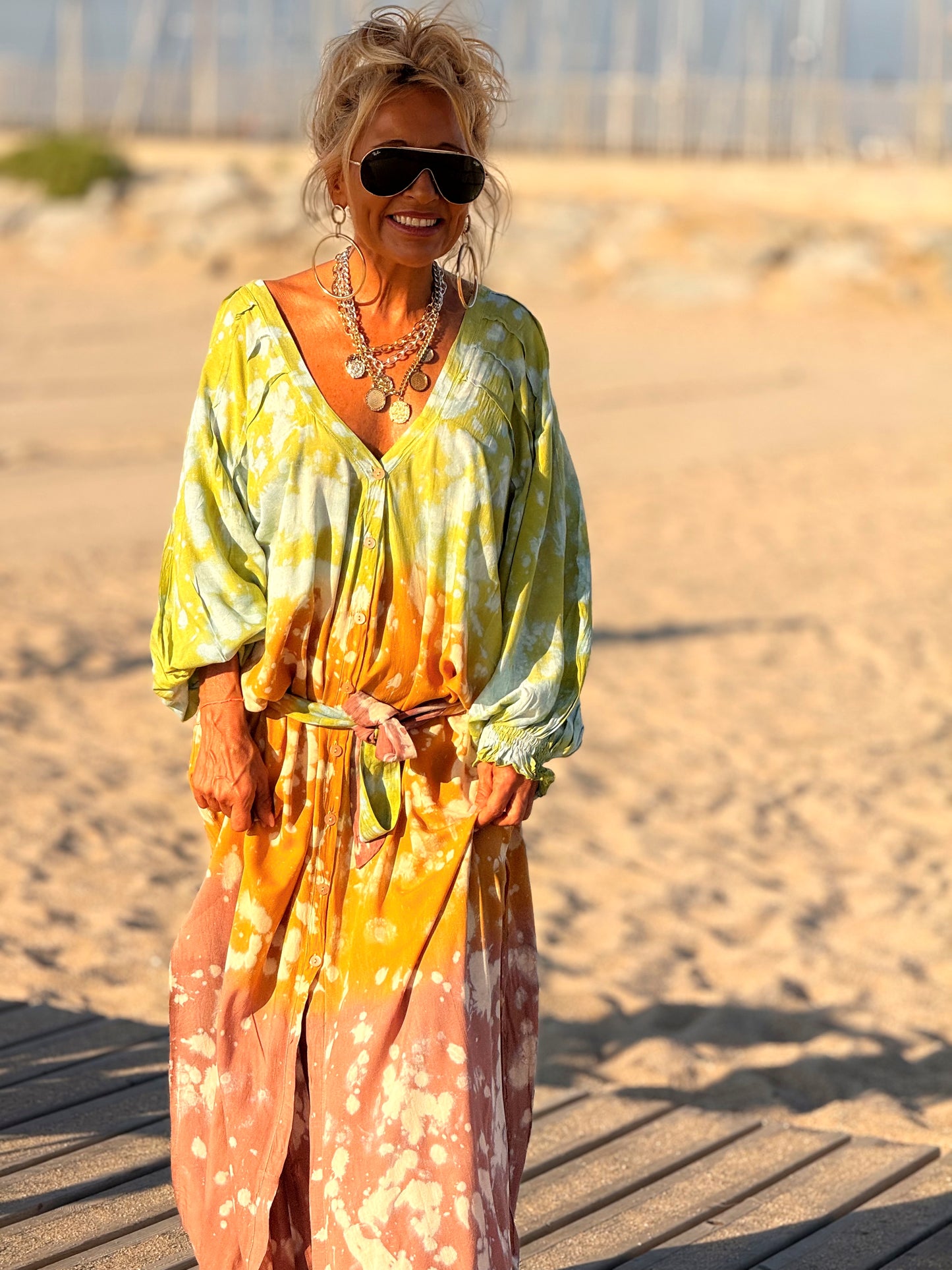 VESTIDO KAFTAN SUPER OVERSIZE MULTICOLOR