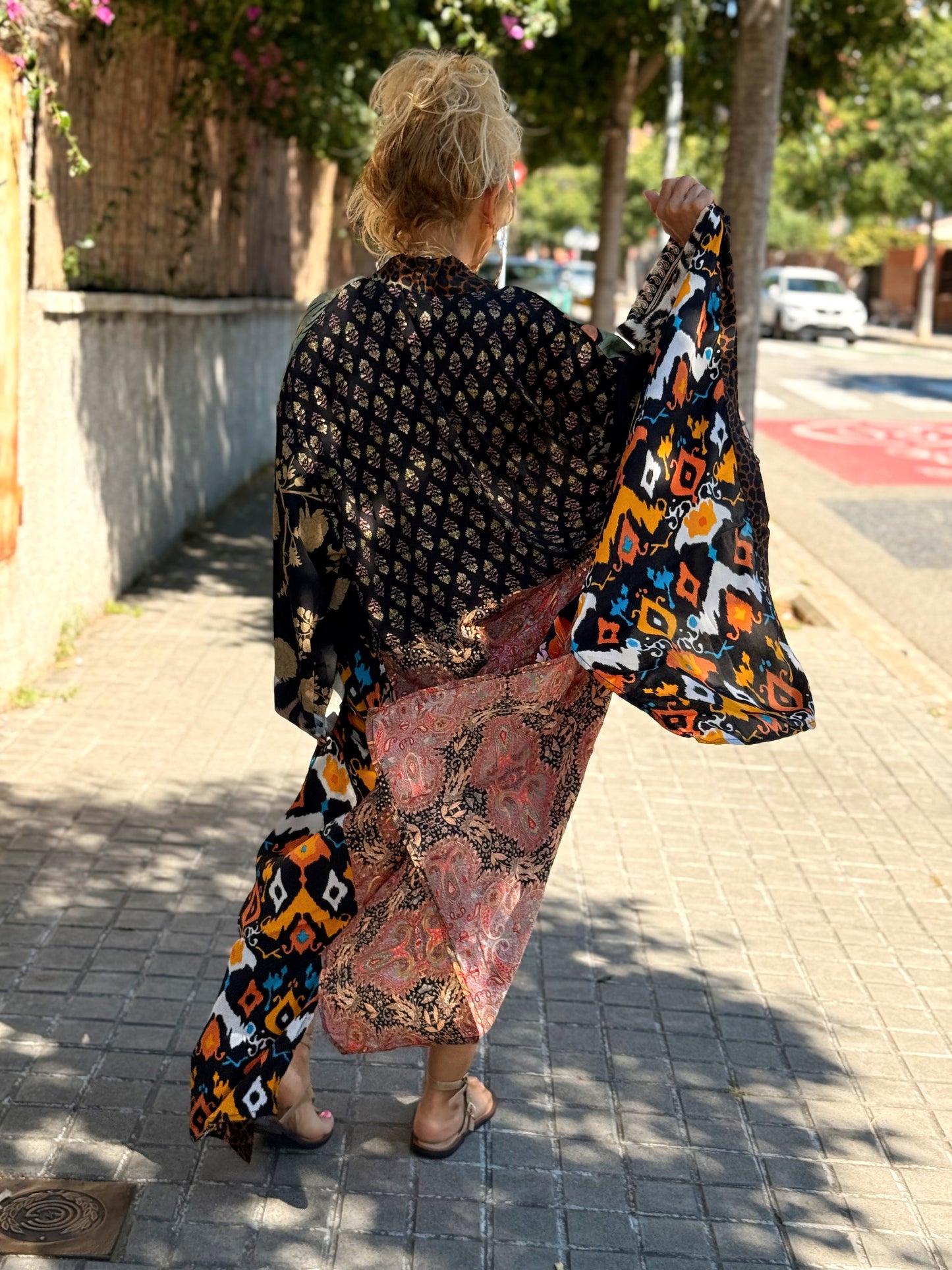KIMONO ESTAMPADO MANGA 3/4 MULTICOLOR
