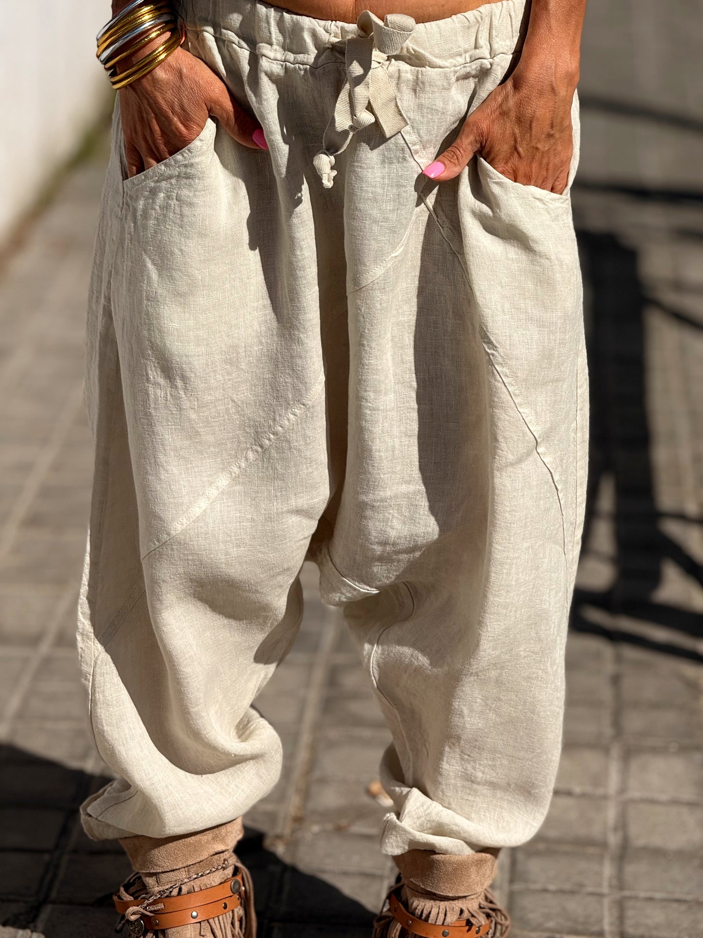 PANTALÓN BAGGY OVERSIZE LINO FLORENT MULTICOLOR
