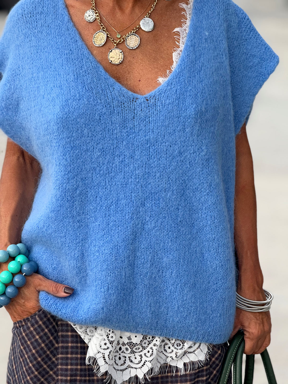 JERSEY-CHALECO DE PUNTO OVERSIZE LUANA MULTICOLOR