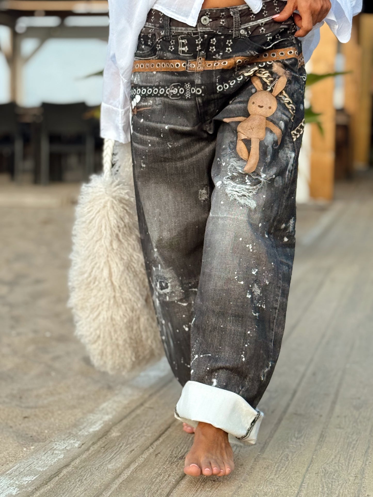 JEANS VAQUEROS MUÑECA GRIS