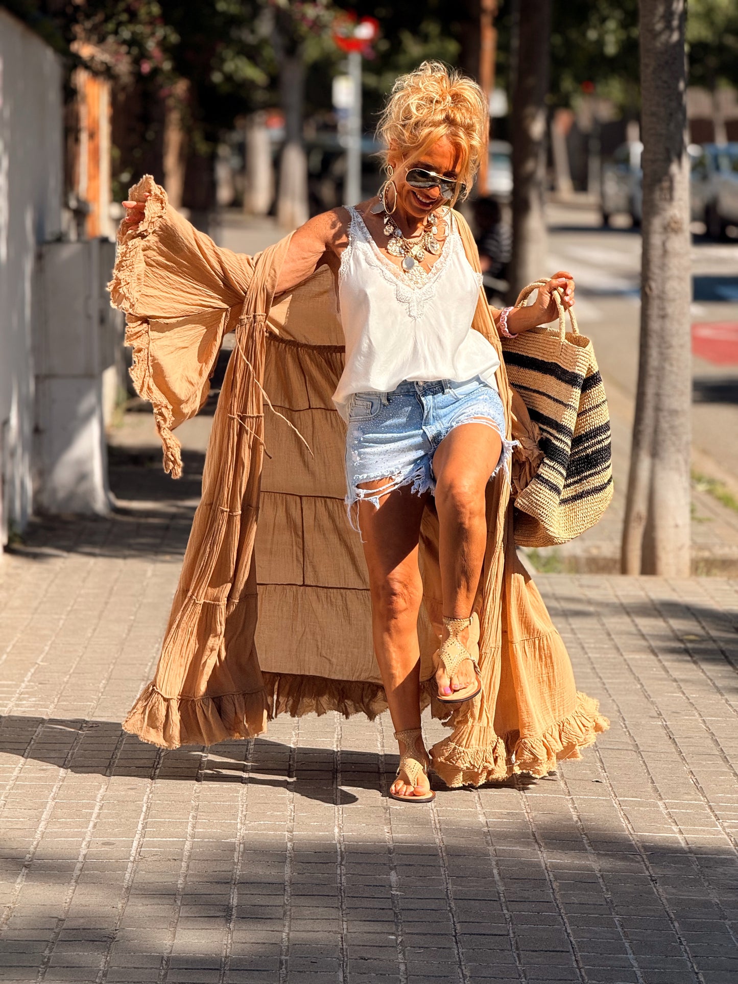 KIMONO SUPER OVERSIZE BOHO MULTICOLOR