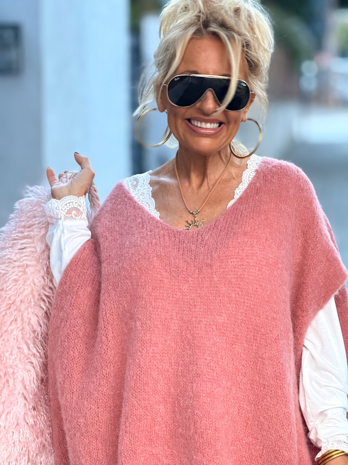 JERSEY-CHALECO DE PUNTO SUPER OVERSIZE LUANA MULTICOLOR