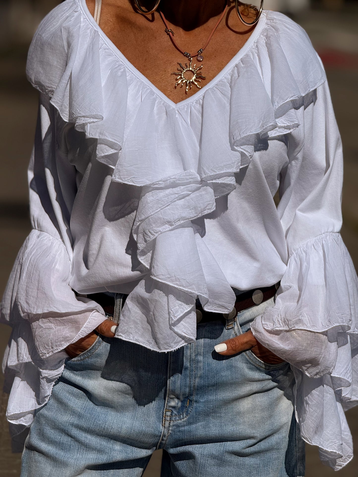 BLUSA VOLANTE MULTICOLOR