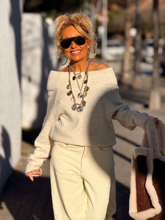 JERSEY DE PUNTO BARDOT MULTICOLOR