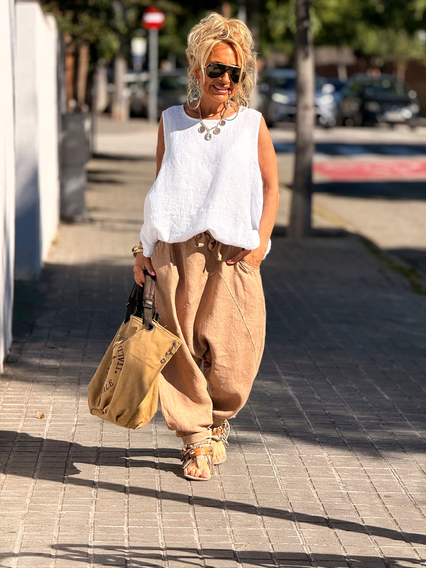 PANTALÓN BAGGY OVERSIZE LINO FLORENT MULTICOLOR