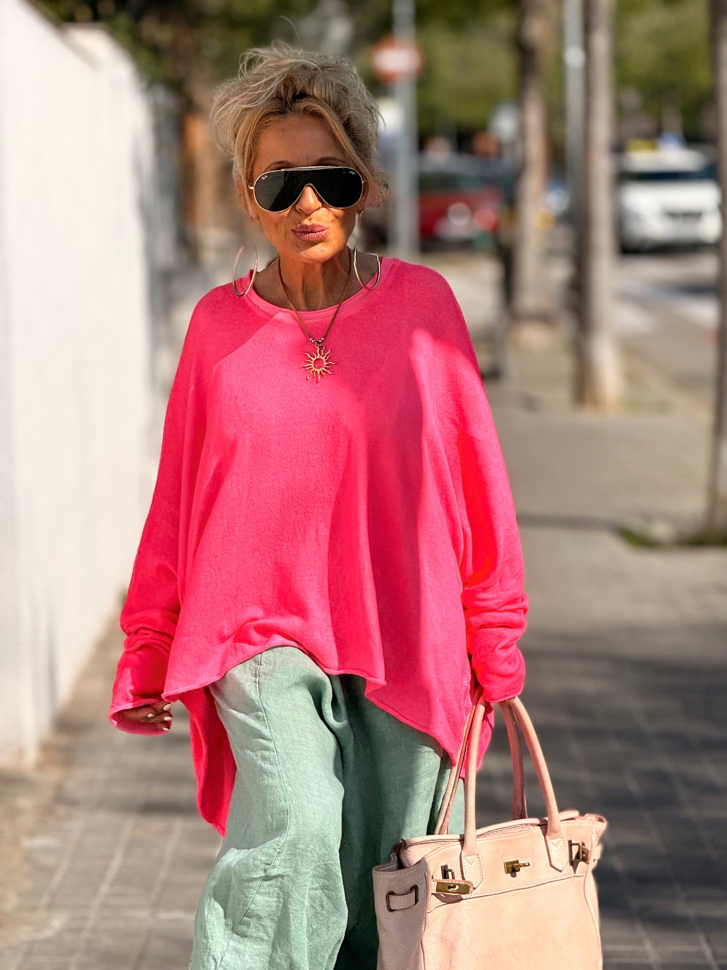CAMISETA-SUDADERA SUPER OVERSIZE DANI NÉON MULTICOLOR
