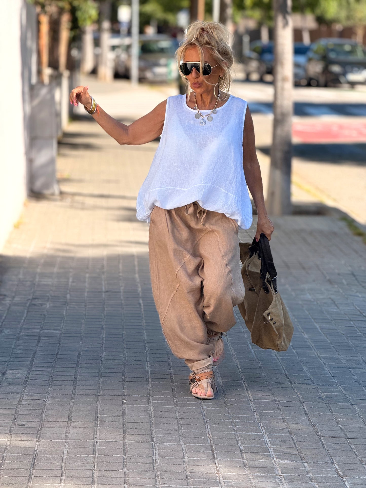 PANTALÓN BAGGY OVERSIZE LINO FLORENT MULTICOLOR