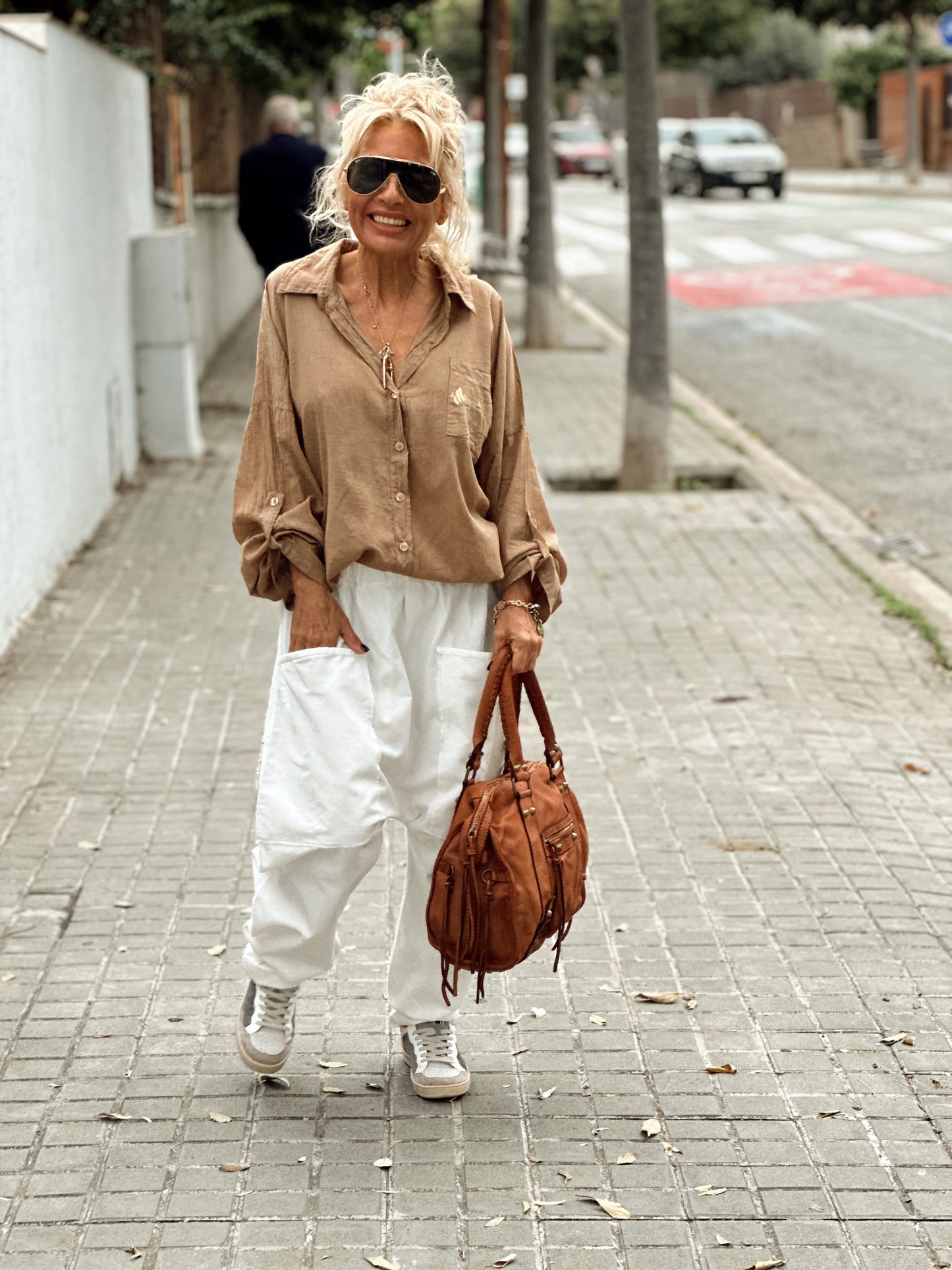 CAMISA MADEMOISELLE CON ALAS CAMEL