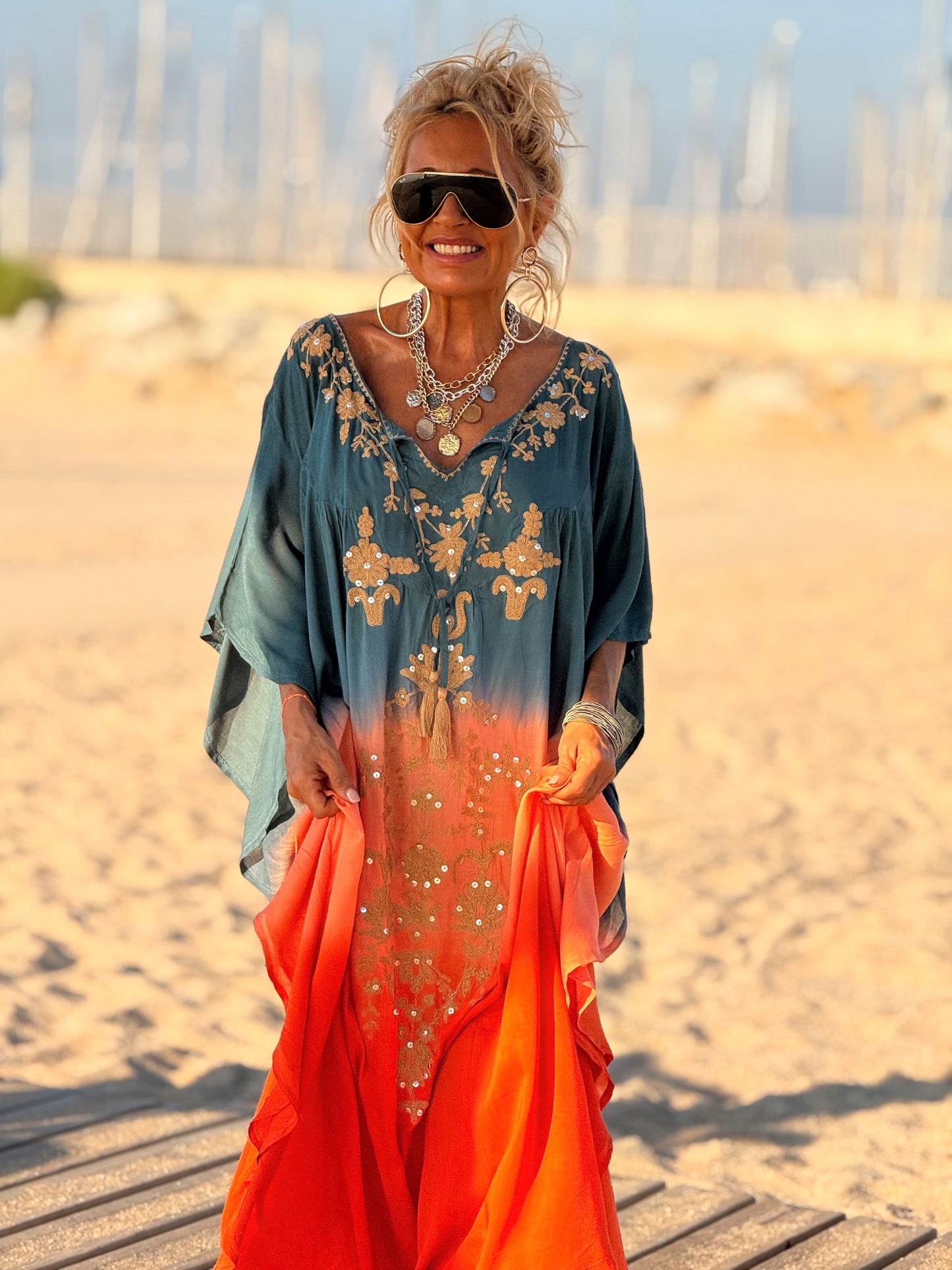 VESTIDO KAFTAN MIKONOS MULTICOLOR