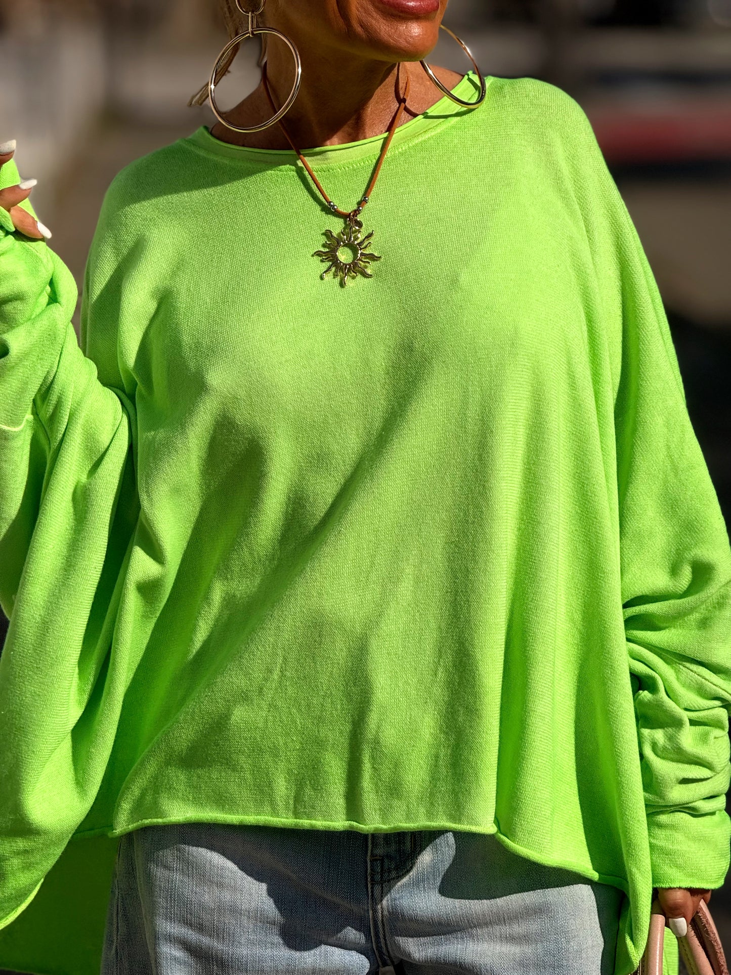 CAMISETA-SUDADERA SUPER OVERSIZE DANI NÉON MULTICOLOR