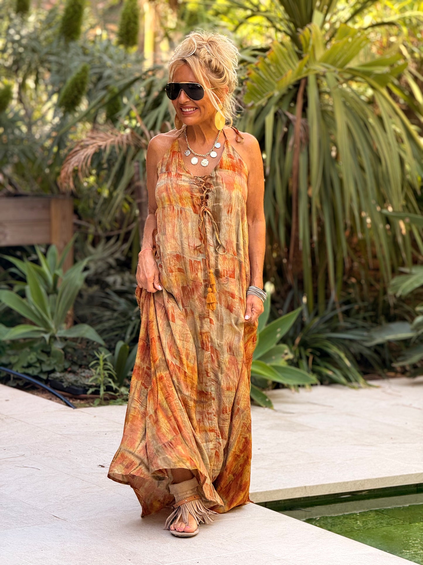 VESTIDO CREPE SEDA INDY MULTICOLOR